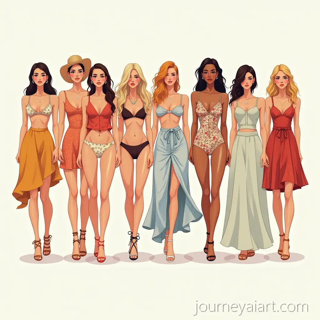 Floral-Summer-Fashion-Lineup-with-8-Women-Models