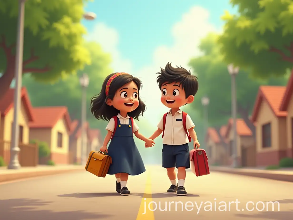Joyful-6YearOld-Children-Walking-Together-in-Traditional-Indian-School-Uniforms