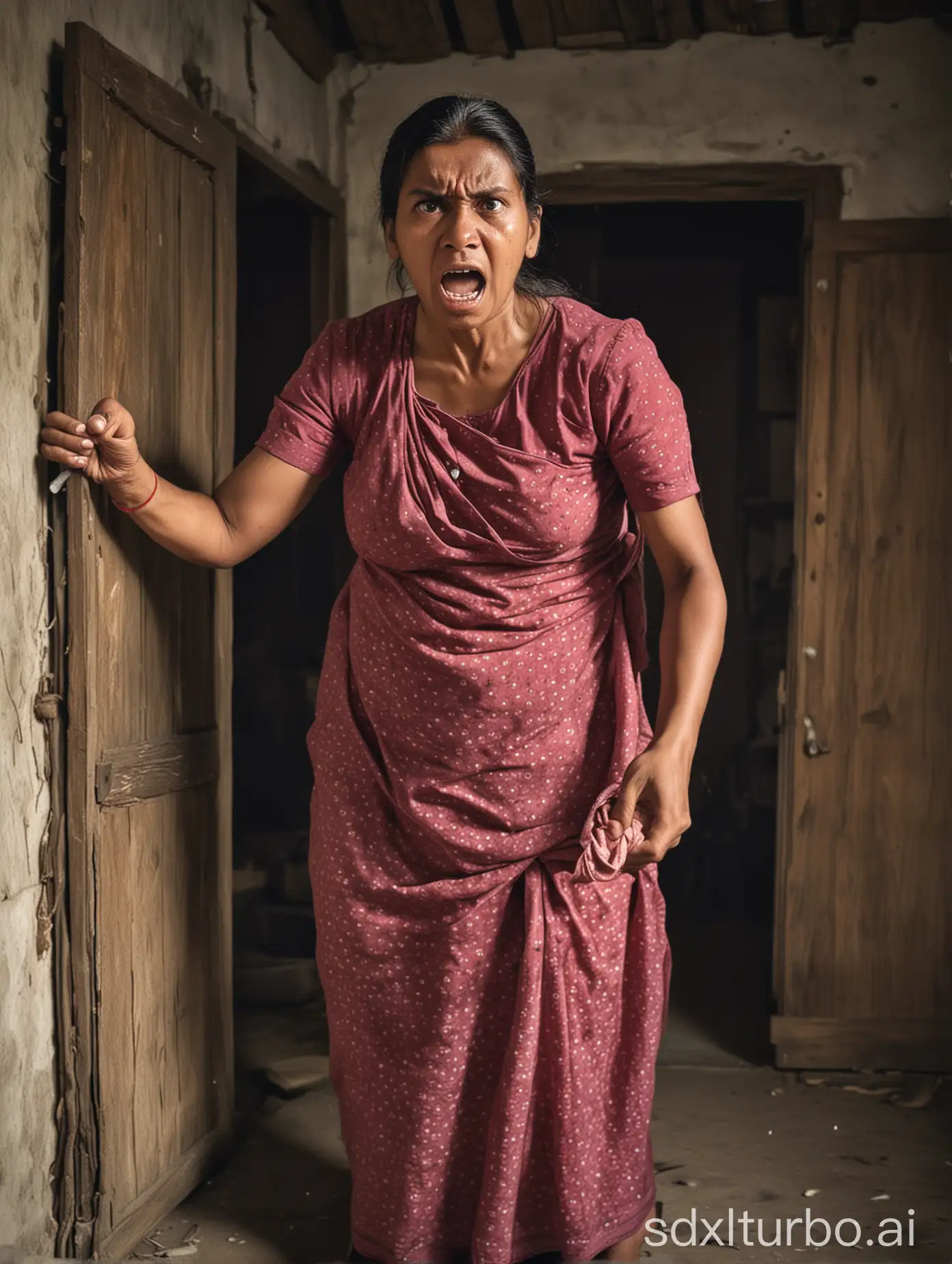 a village mother angry in house. full size image