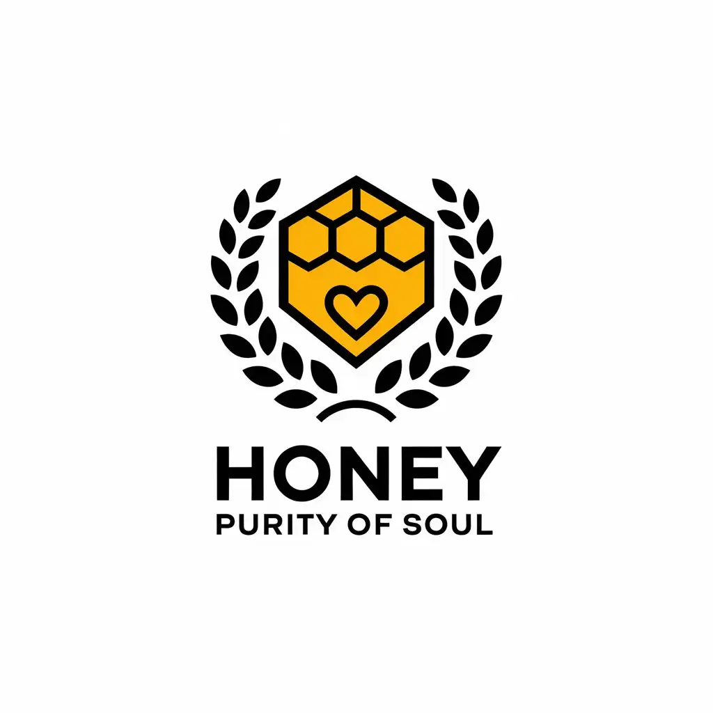 a vector logo design,with the text "Honey Purity of Soul", main symbol:Shield and protection,Moderate,be used in Medical Dental industry,clear background