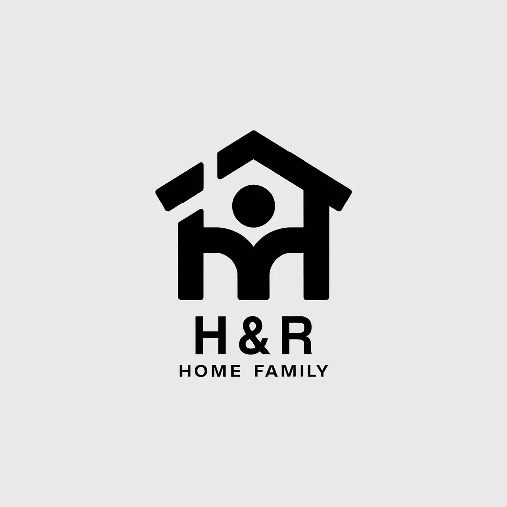 a vector logo design,with the text "HR", main symbol:Hua Rui,Minimalistic,be used in Home Family industry,clear background