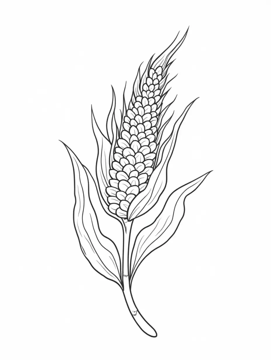 Soybean-Outline-Drawing-for-Coloring-BlackandWhite-Cartoon-Illustration