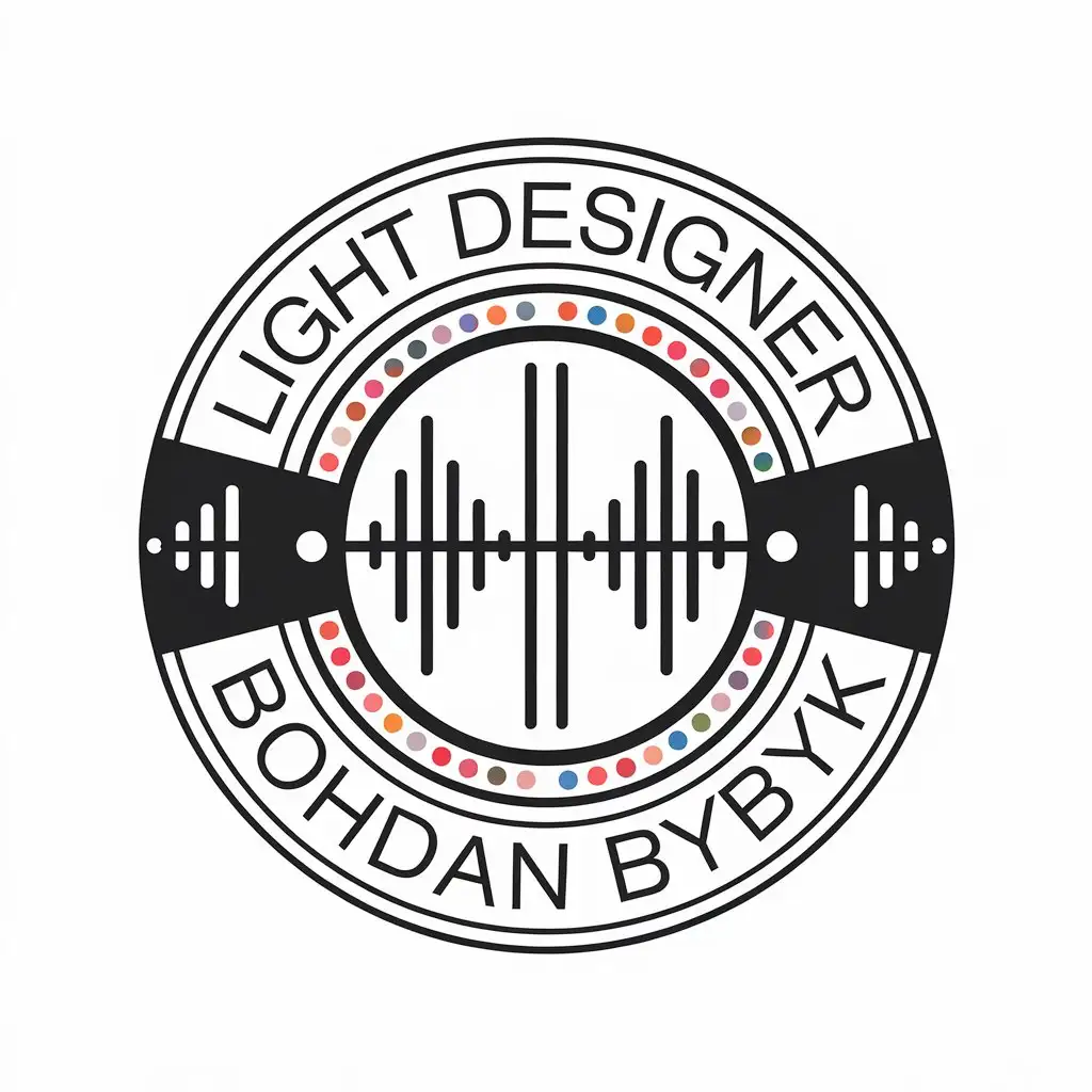 LOGO Design for Light Designer Bohdan Bybyk Vector Design with Light Sound Stage Theme for Events Industry