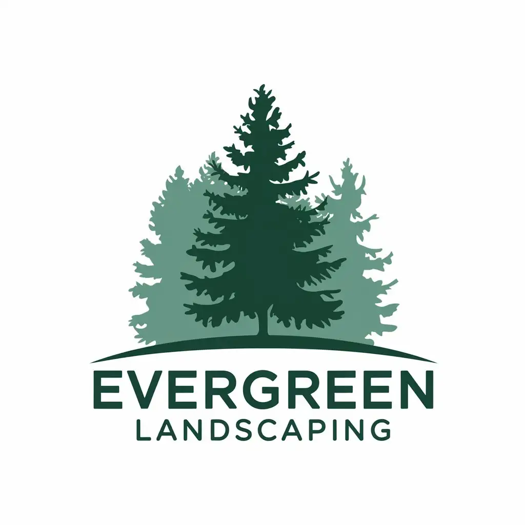 LOGO Design for Evergreen Landscaping Evergreen Tree Symbol with Clean Modern Aesthetic