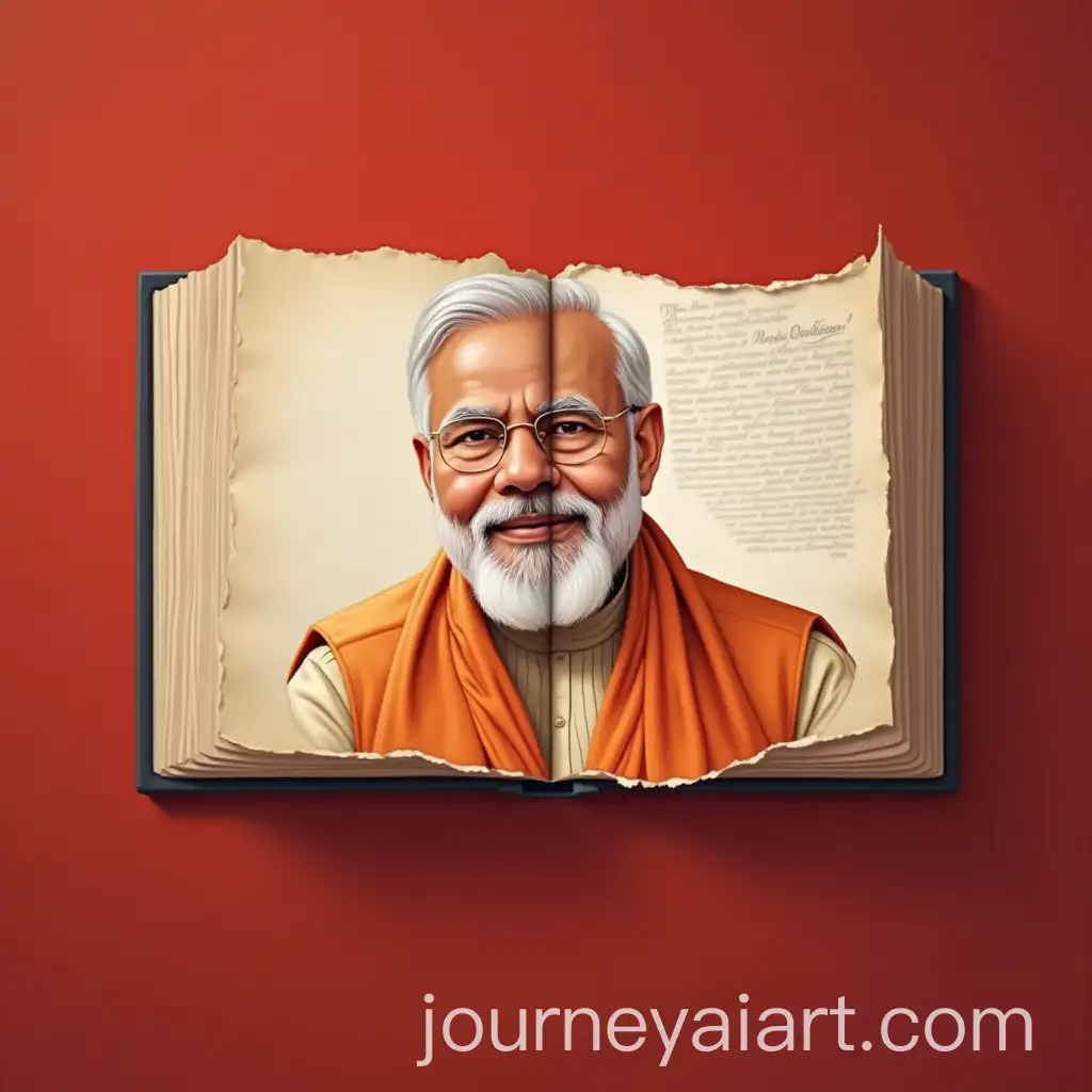 Indian-Prime-Minister-Narendra-Modi-Tearing-Page-from-Red-Constitution-of-India-Book