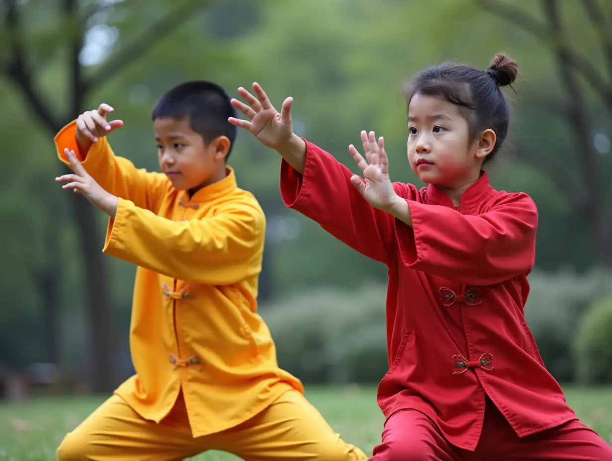 Young-People-Practicing-Wing-Chun-Kung-Fu-Techniques