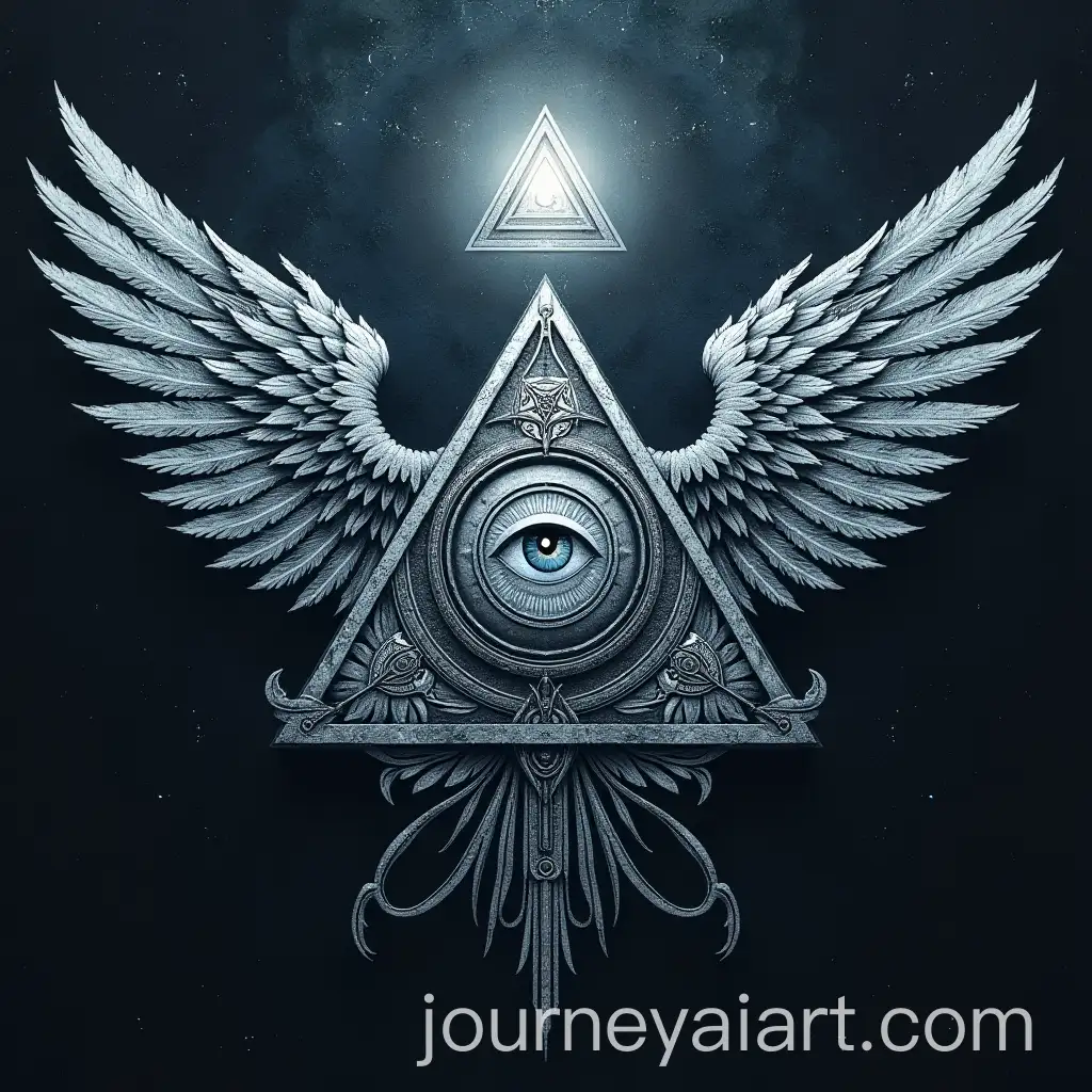 AllSeeing-Eye-with-Mechanical-Feather-Wings-in-Sacred-Geometry