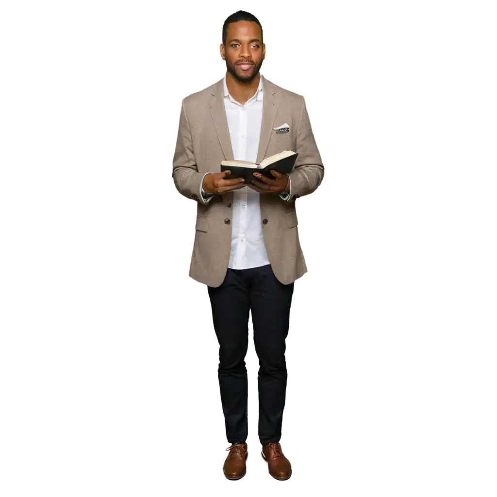 Black man holding a bible