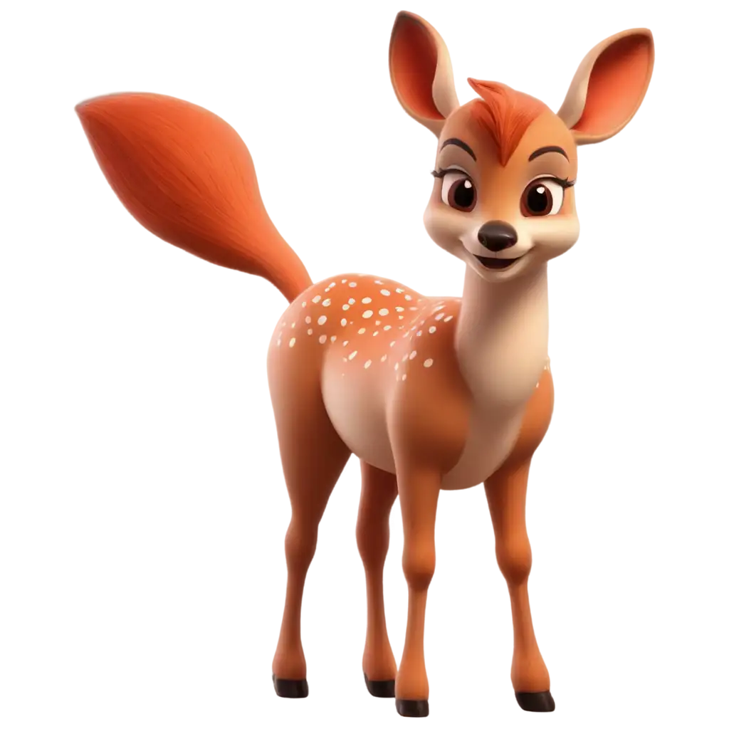 Stunning-3D-Cartoon-Deer-PNG-Vibrant-Fiery-Tail-and-Playful-Pose