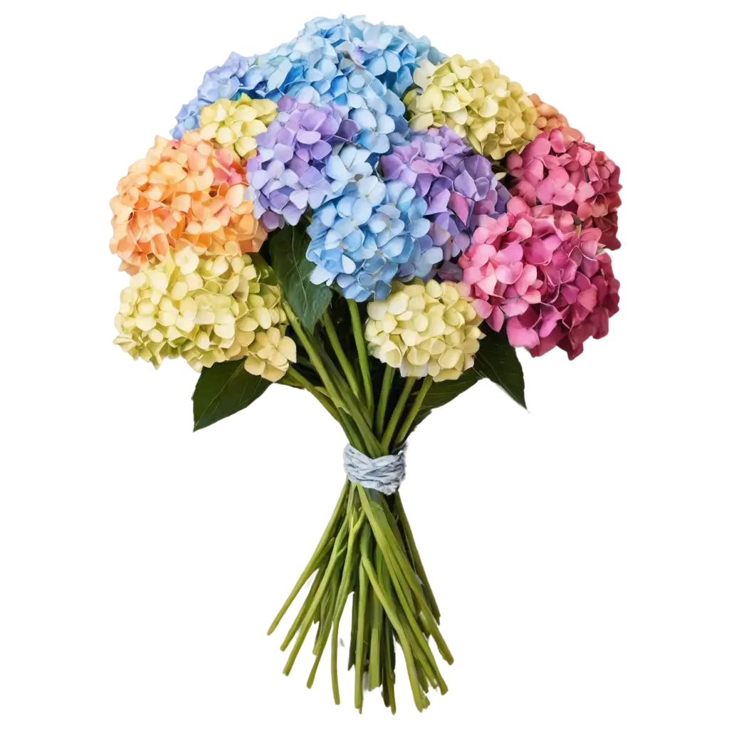 Stunning-Multicolored-Hydrangeas-PNG-A-HighQuality-Image-for-Various-Applications