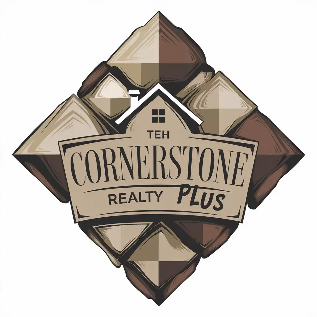 LOGO Design for Cornerstone Realty HouseCentered Design for Real Estate Branding