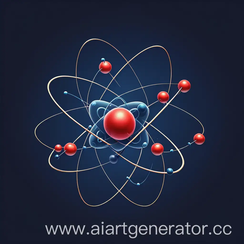 Atom-on-Dark-Blue-Background