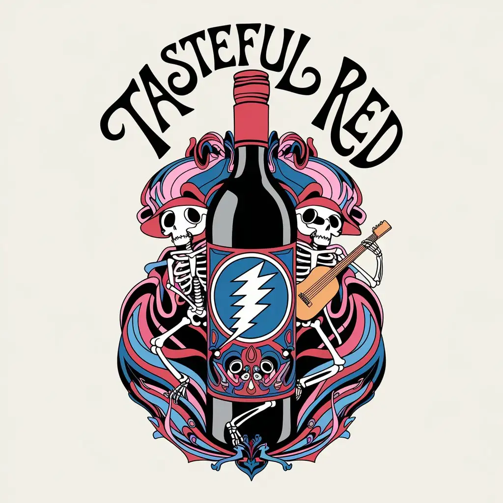 LOGO Design For Tasteful Red Vector Design with Grateful Dead StealieInspired Theme