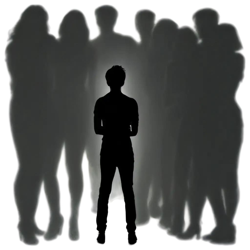 Silhouette-PNG-Image-of-a-Person-Surrounded-by-a-Crowd-High-Quality-for-Posters-and-More