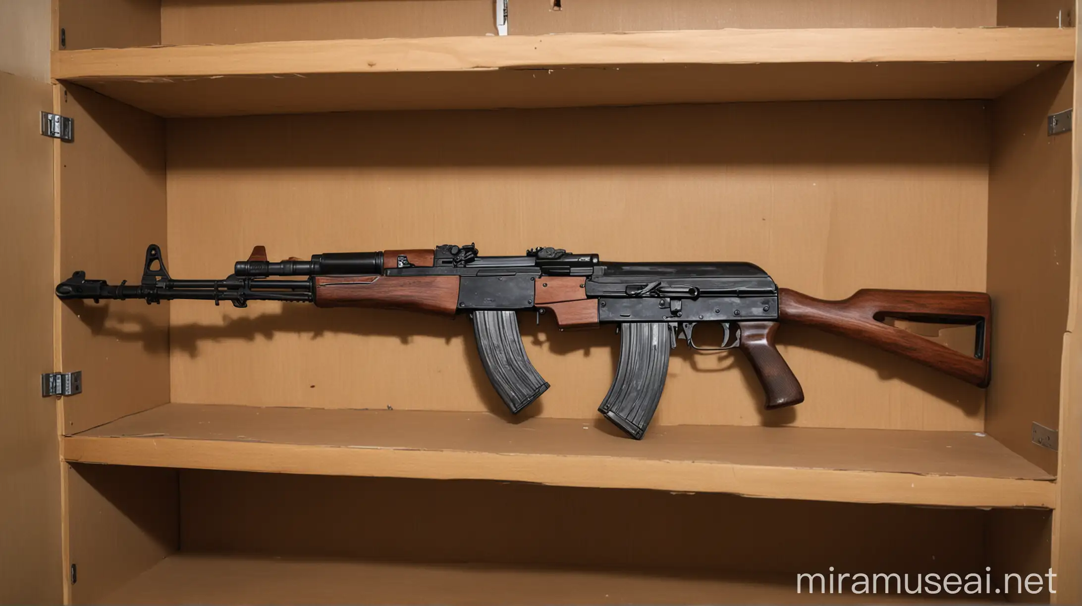 AK47 Gun Kept in House Cupboard