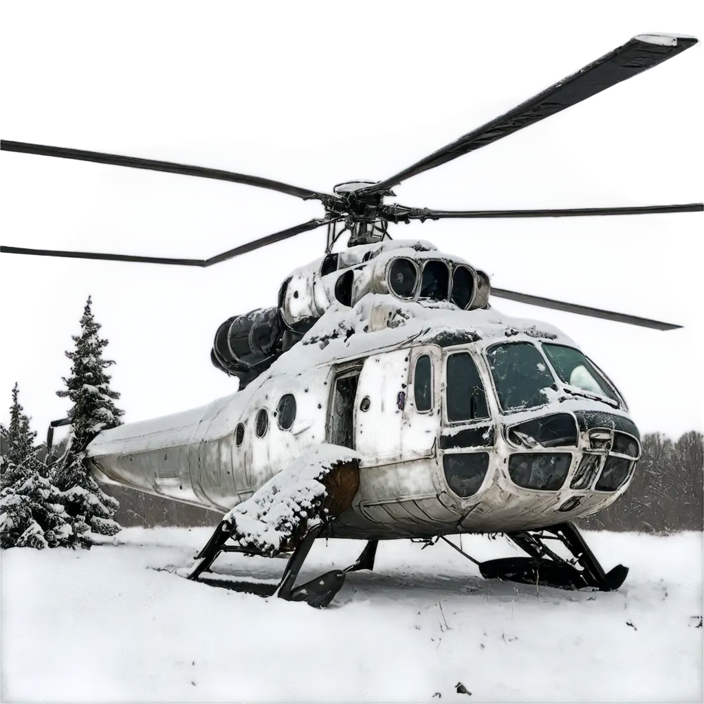 Abandoned-Helicopter-Covered-in-Snow-PNG-Image-HighQuality-Transparent-Background-for-Versatile-Use