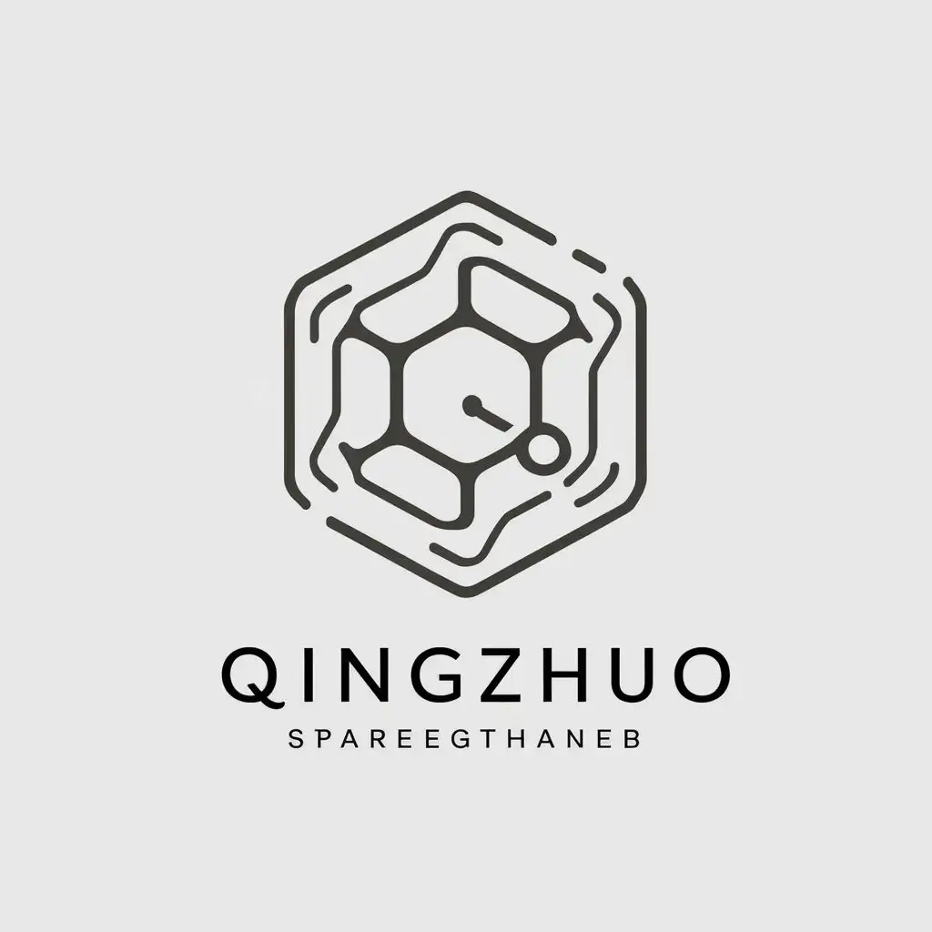 a vector logo design,with the text "Qingzhuo", main symbol:science and technology,Moderate,clear background