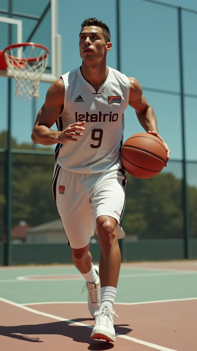 Cristiano Ronaldo Playing Basketball Action Scene