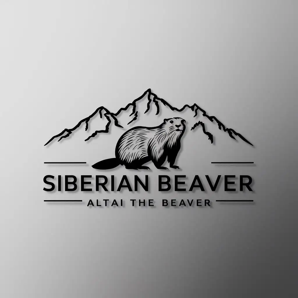 LOGO-Design-for-Siberian-Beaver-Minimalistic-Altai-Beaver-in-Front-of-Mountains-with-Clear-Background