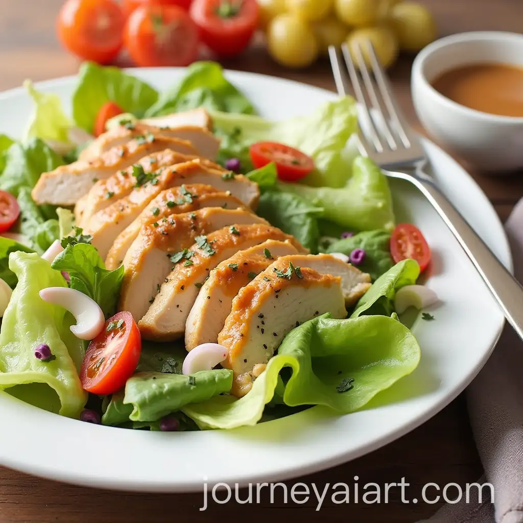 Caesar-Salad-with-Chicken-and-Homemade-Dressing-on-a-Plate