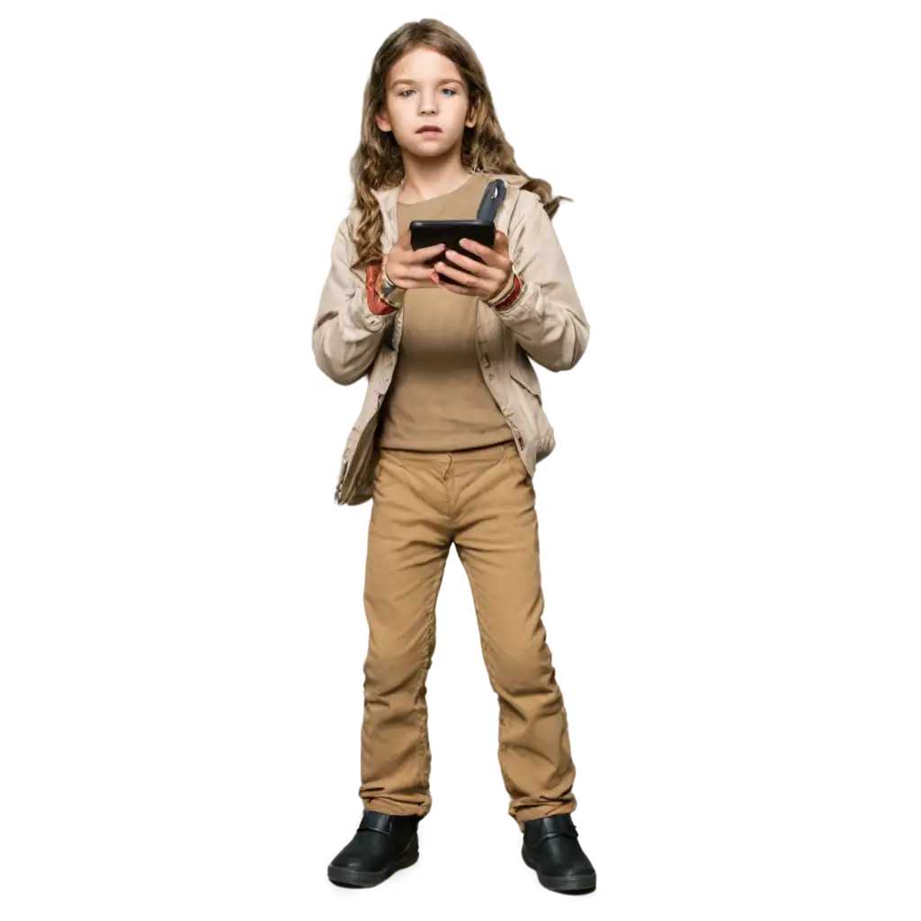 Wild-Child-in-a-Forest-with-Smartphone-PNG-Image-for-Dynamic-Visual-Storytelling