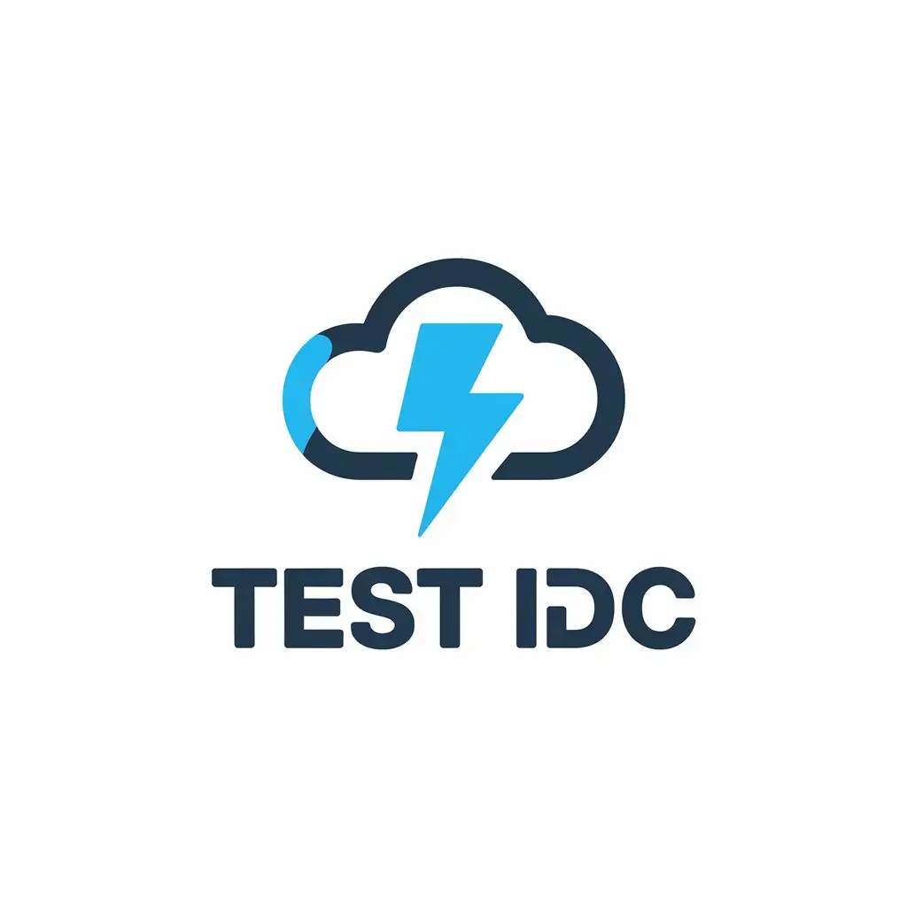 a vector logo design,with the text "TEST IDC", main symbol:cloud,Moderate,be used in Internet industry,clear background