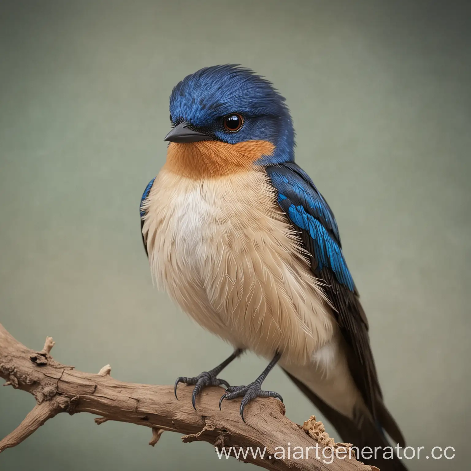 Solla the clever and slender swallow with a bright feather coat and blue eyes