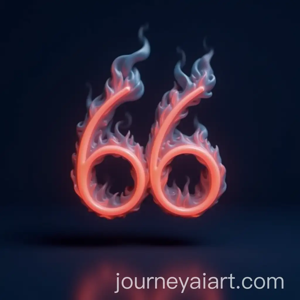 Stylized-Number-66-3D-Render-on-Dark-Blue-Background