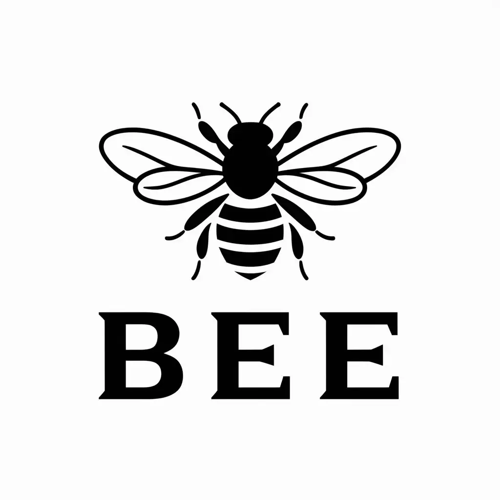 a vector logo design,with the text "bee", main symbol:bee,complex,clear background