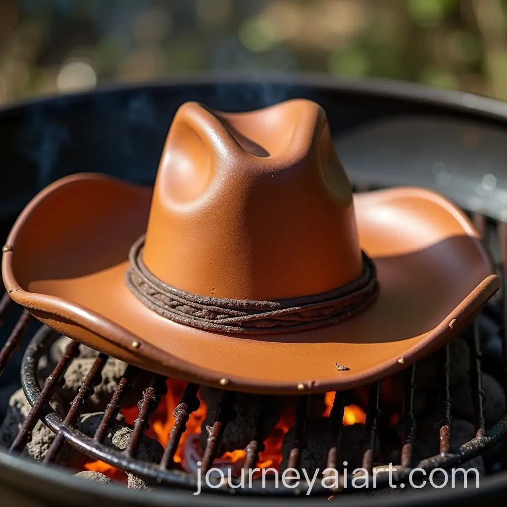 Cowboy-Hat-on-Barbecue-with-Grilling-Scene