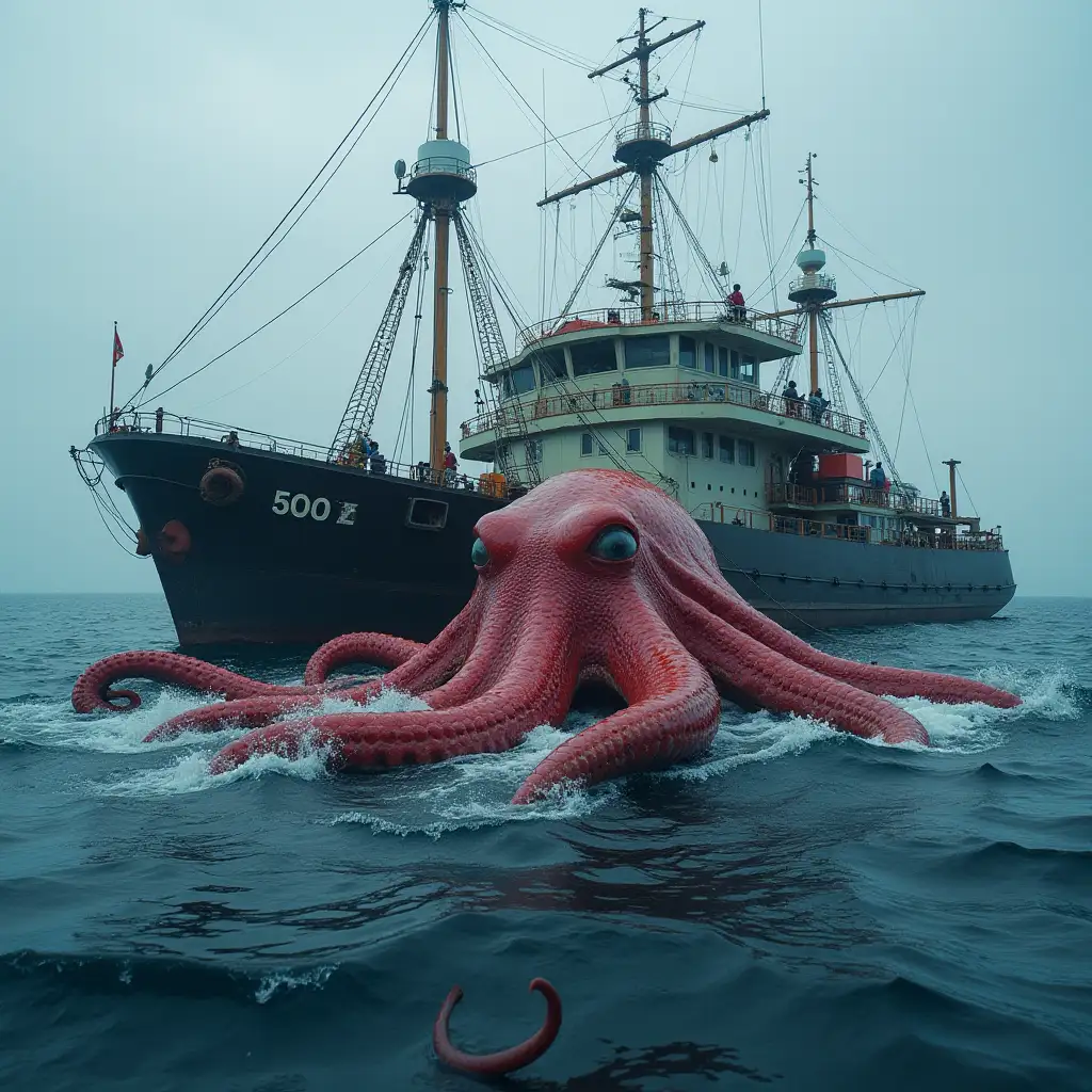 Fishermen ship Giant Sea Monsters octopus Caught by Fishermen