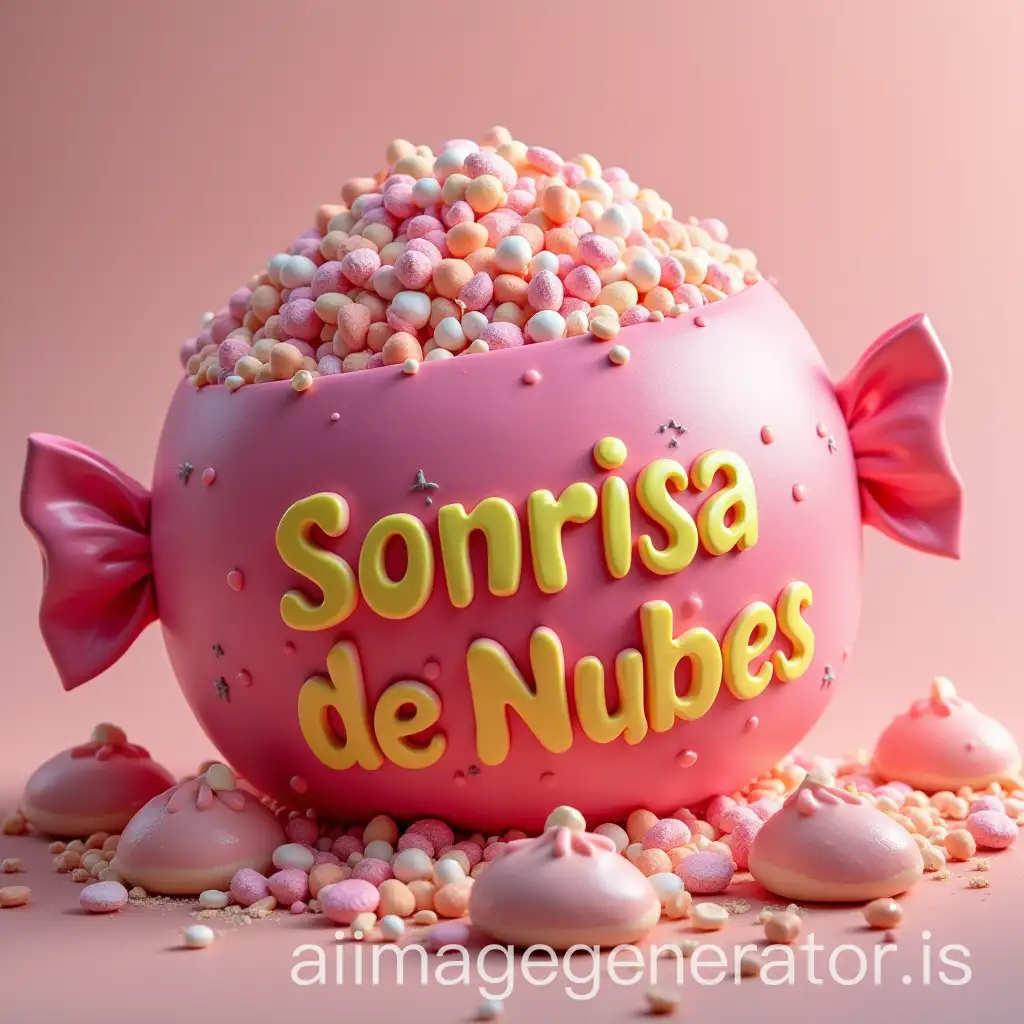 Giant-Candy-with-SONRISA-DE-NUBES-Surrounded-by-Colorful-Candies