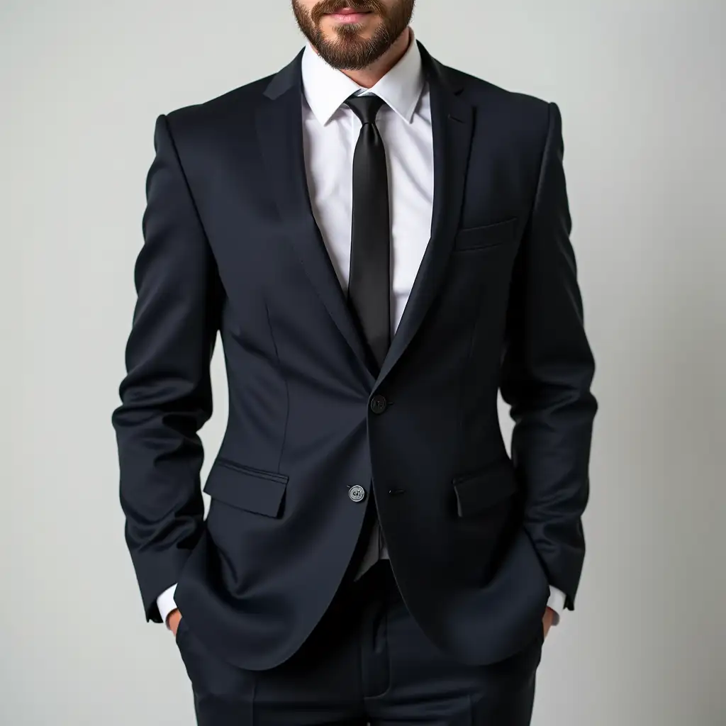 Men formal wear business suit front view