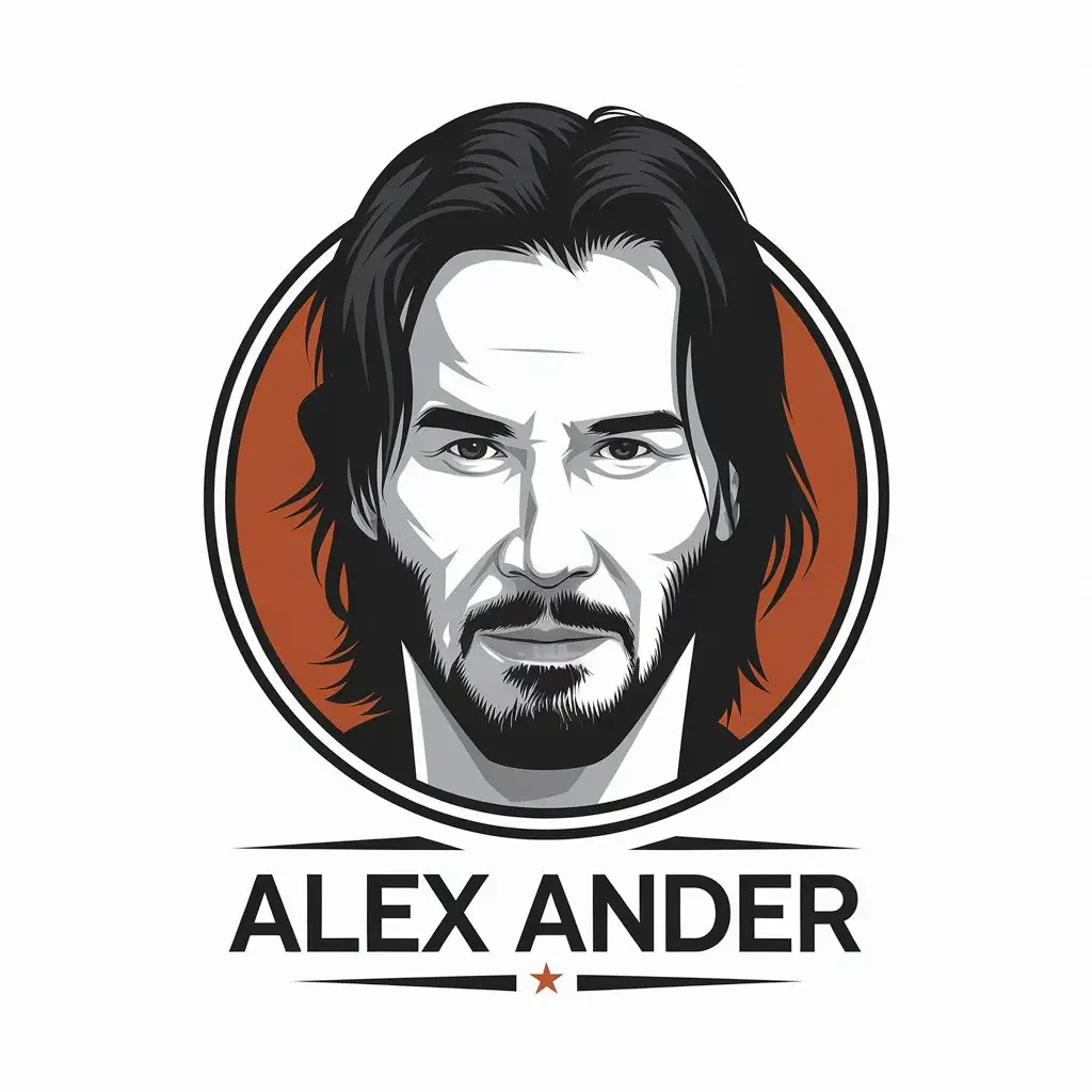 LOGO-Design-For-ALEX-ANDER-Clean-and-Modern-Logo-Featuring-Keanu-Reeves-Face