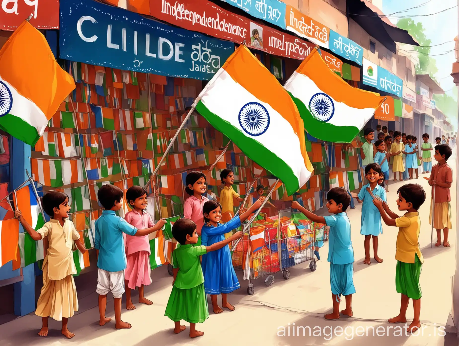 Children-Buying-Indian-Flags-on-Independence-Day