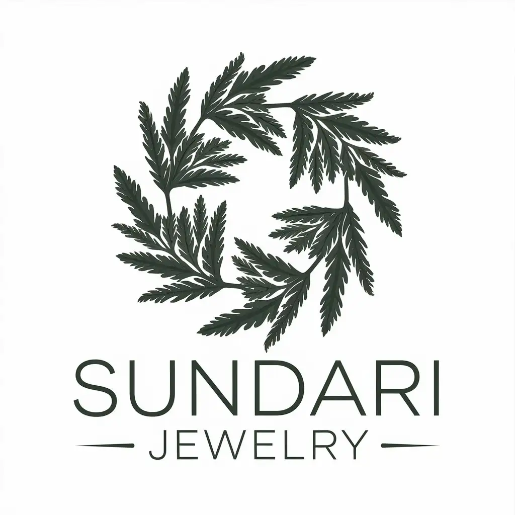 LOGO Design for Sundari Jewelry Cedar Leaves Symbol with Moderate Style and Clear Background