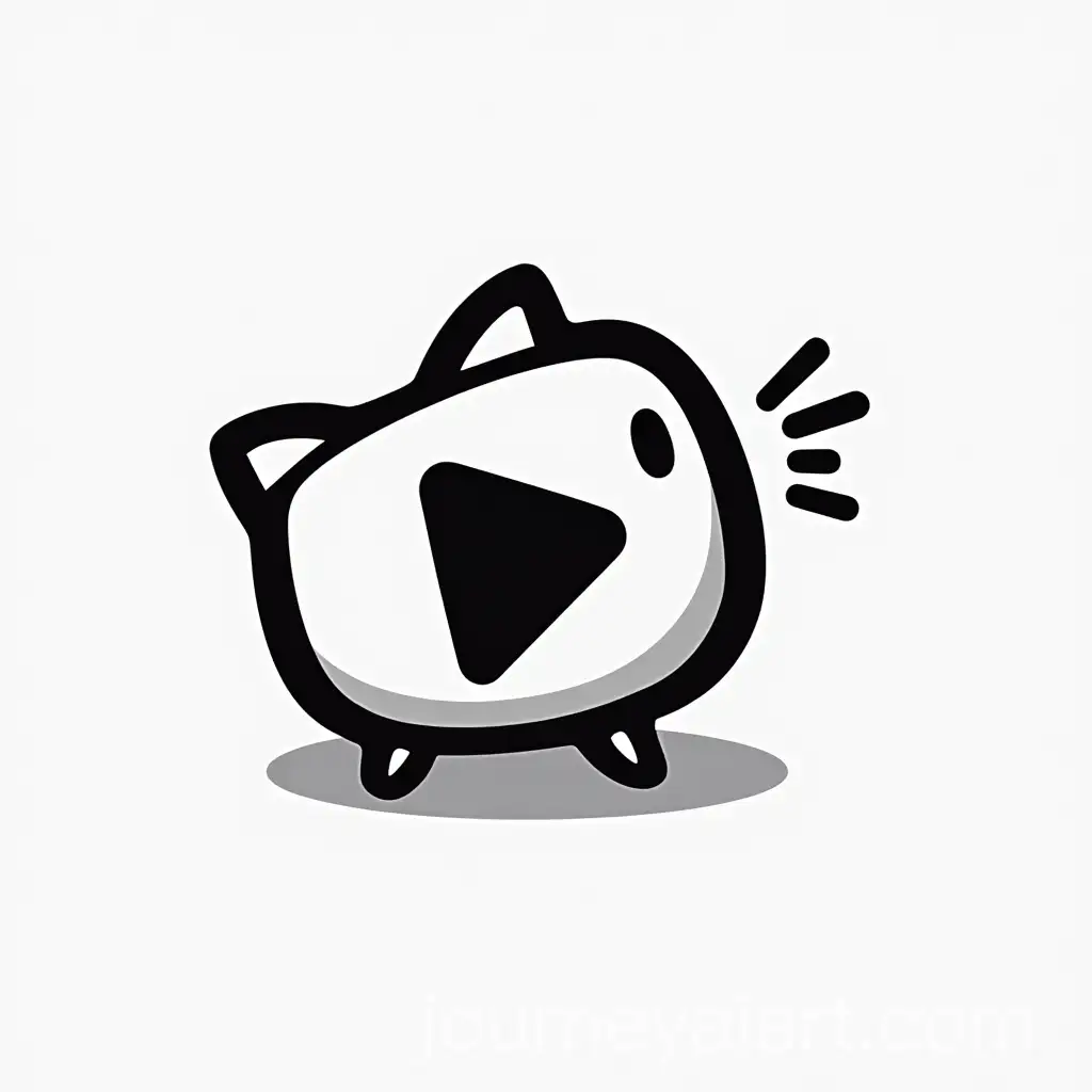Cartoonized-Streaming-Platform-Logo-in-Simple-Stylized-Black-and-White