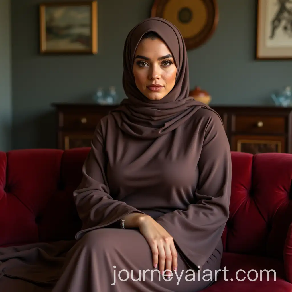 Elegant-Woman-in-Hijab-SittingAI-Image-Prompt-Expansion-on-Sofa