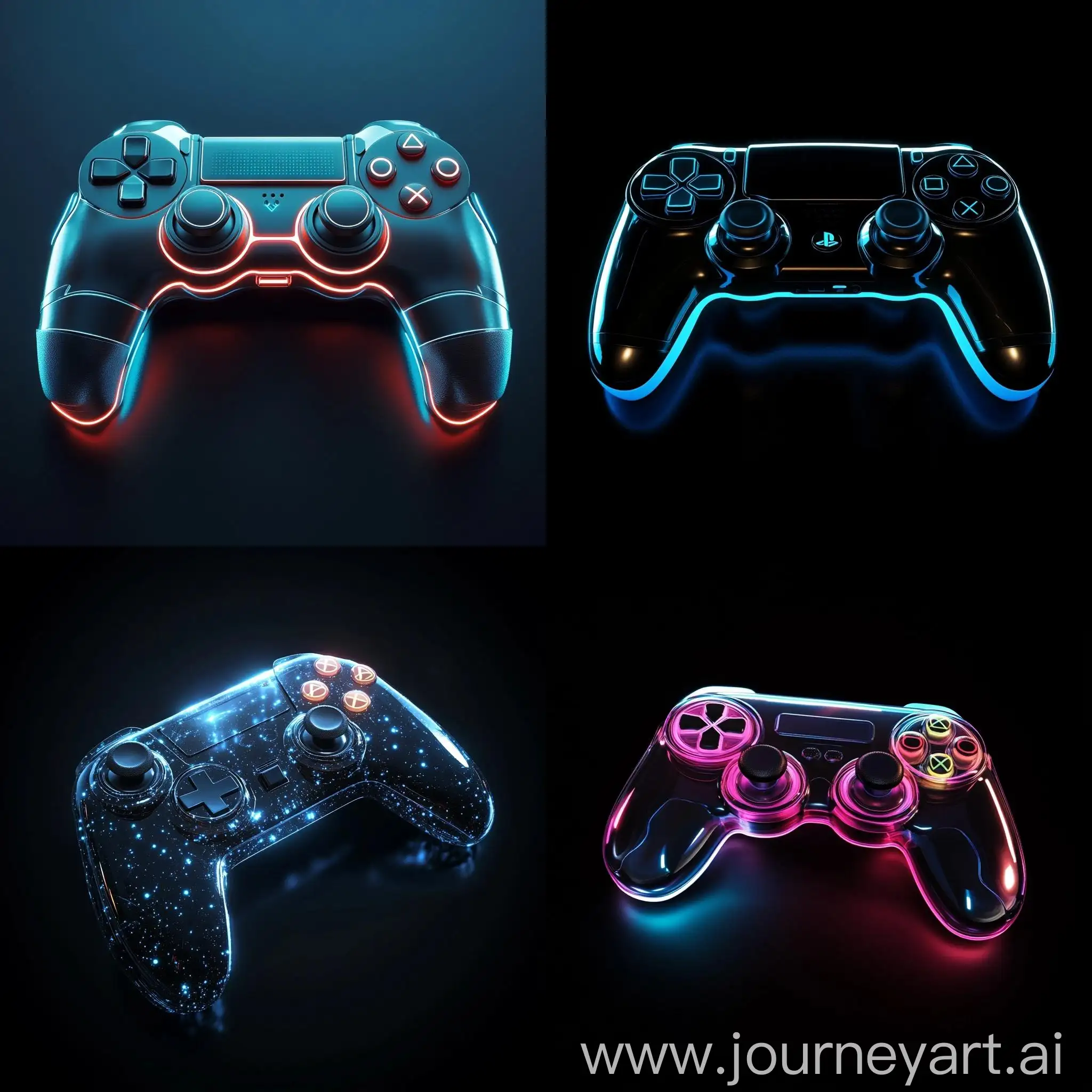 Futuristic-Gamepad-on-Black-Background