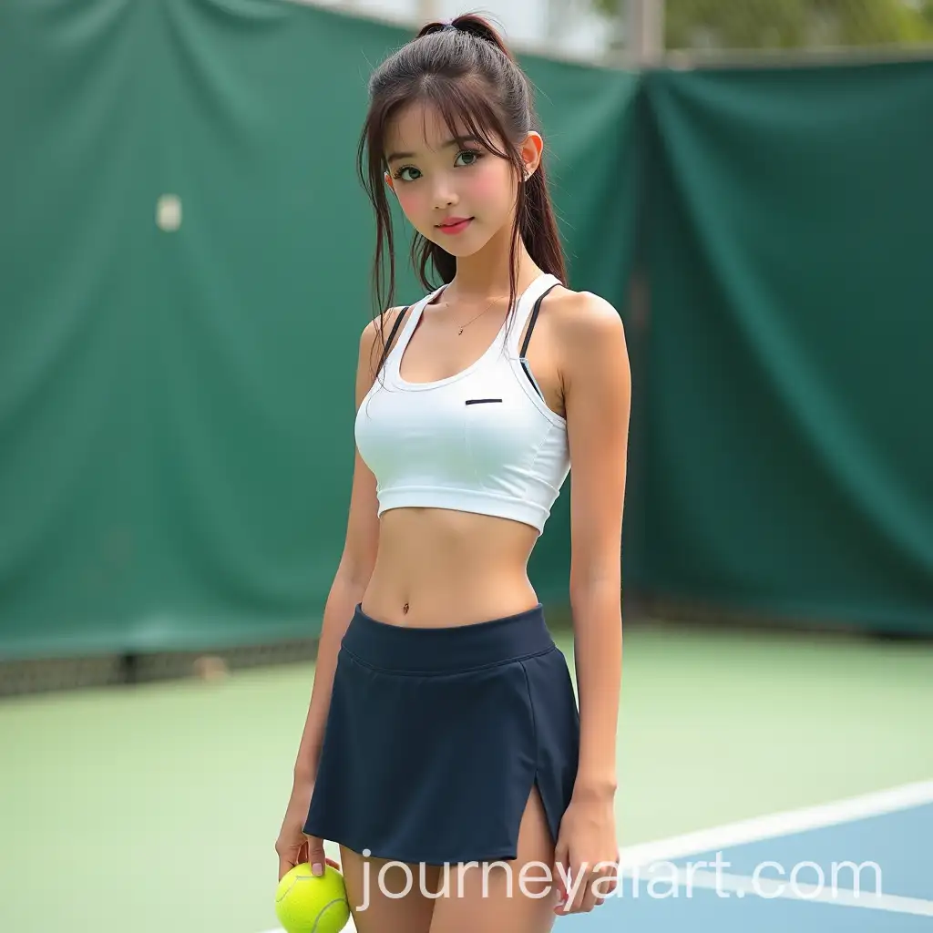 Smiling-Young-Asian-Girl-in-Padel-Court-with-Green-Eyes-and-Sporty-Outfit