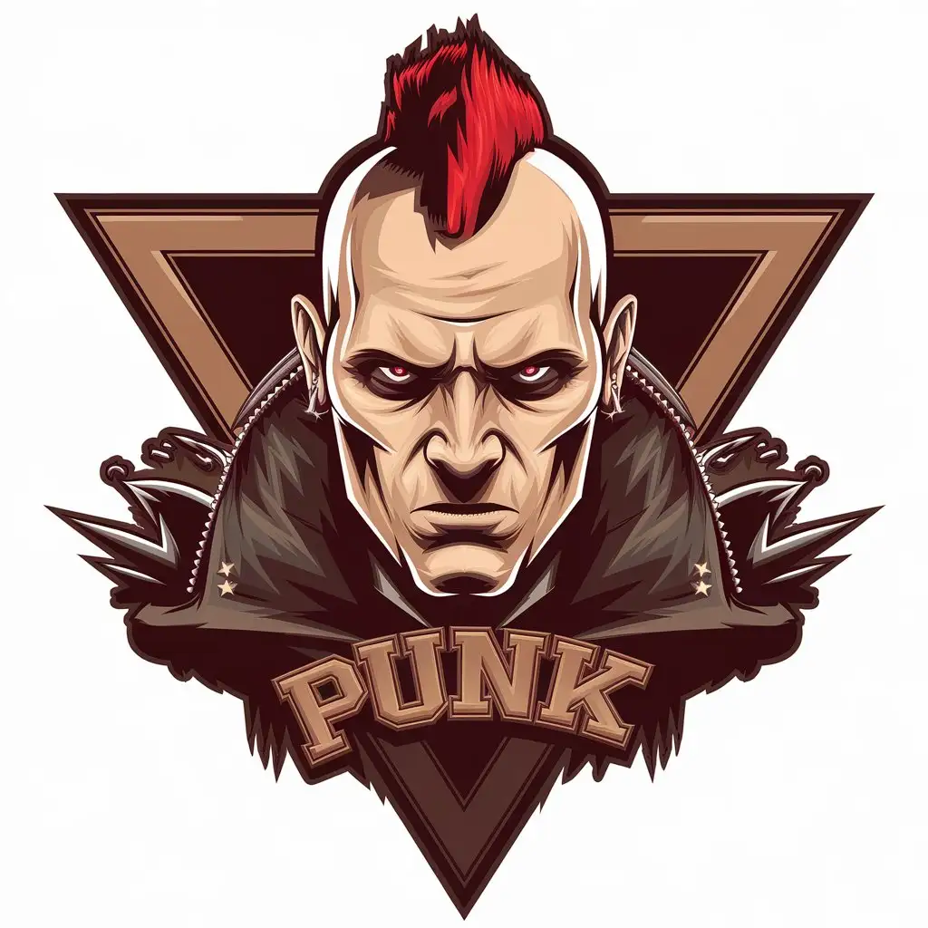 LOGO Design For Punk Man Red Head with Evil Face Realistic 4K Vector Logo Design