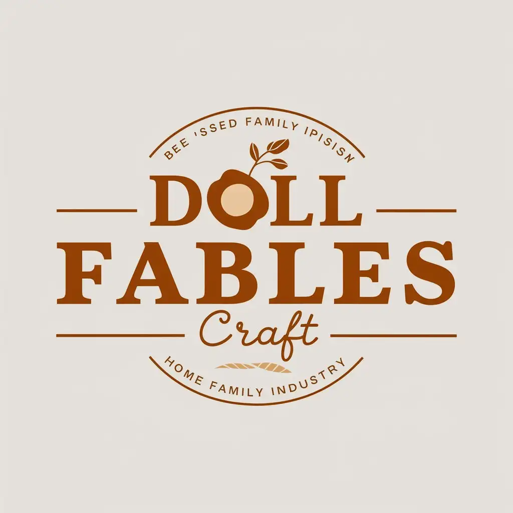 a vector logo design,with the text "Doll Fables Craft", main symbol:toy,Moderate,be used in Home Family industry,clear background