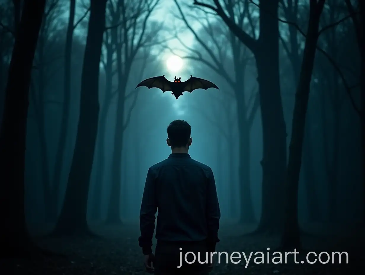 Transformation-of-a-Man-into-a-Wolf-Under-Eerie-Moonlight