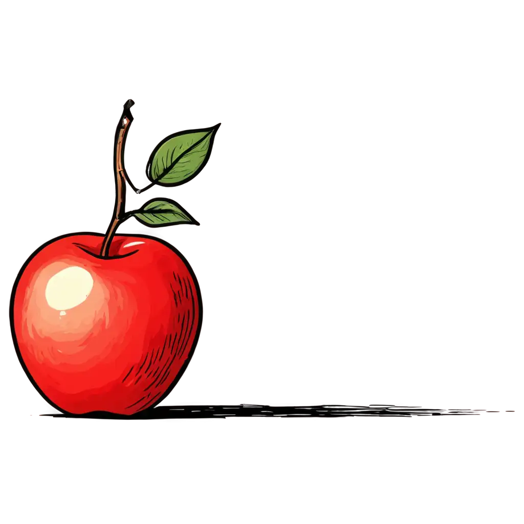 Cartoonish-Red-Apple-PNG-Image-HighQuality-Transparent-Format-for-Versatile-Use