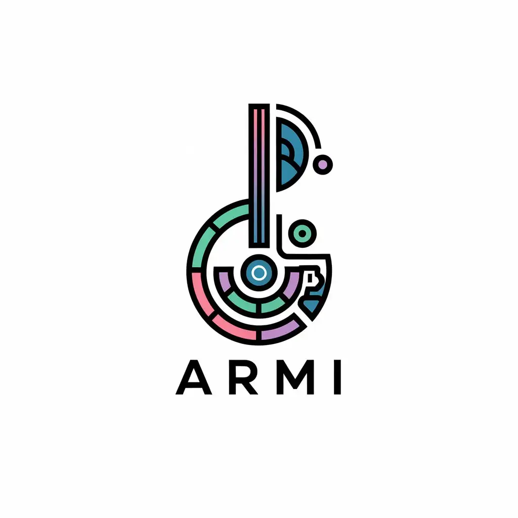 LOGO Design for ARMI Music Industry Harmony with Vector Precision and Clear Background