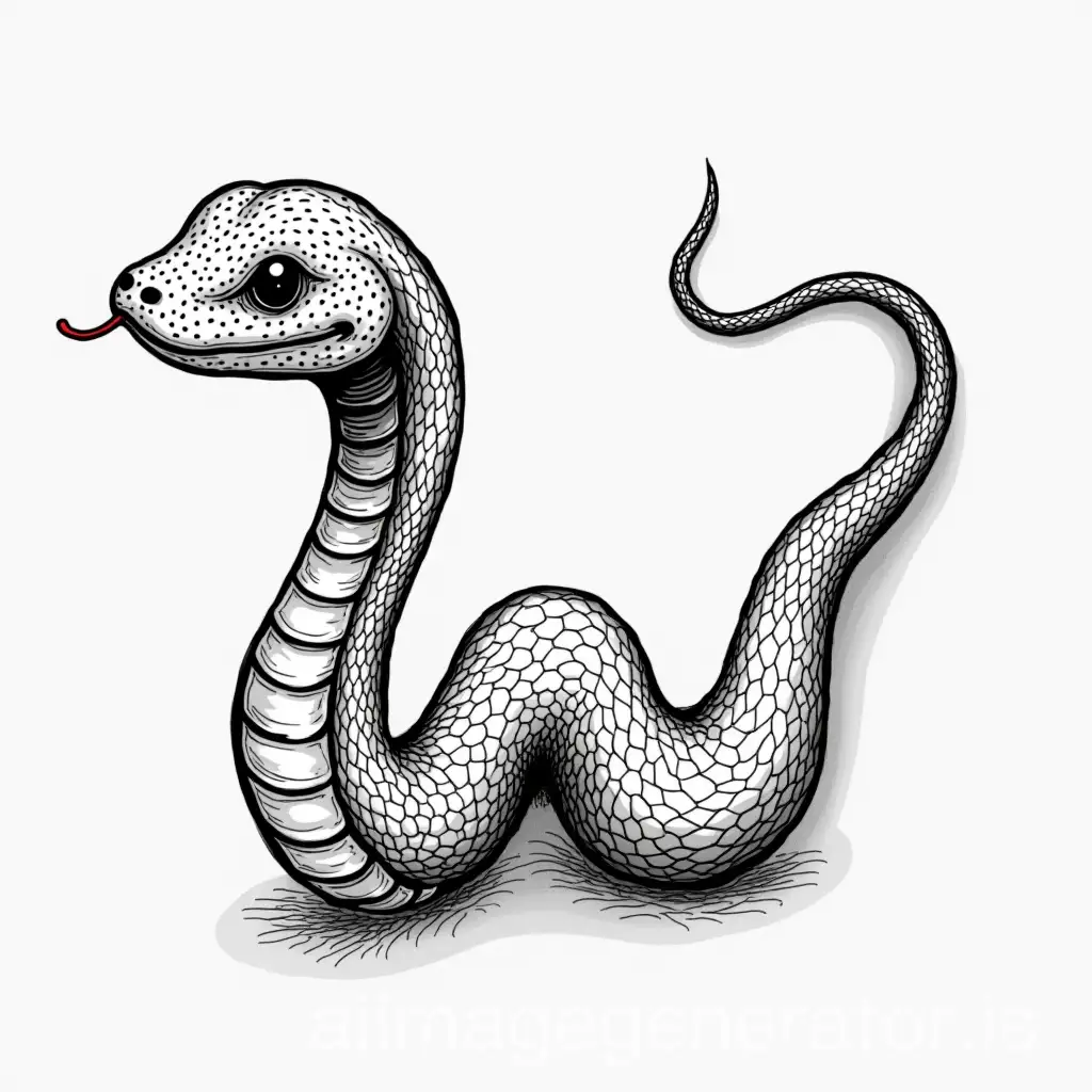 Cute-Black-and-White-Anime-Snake-Shaped-Like-the-Letter-W