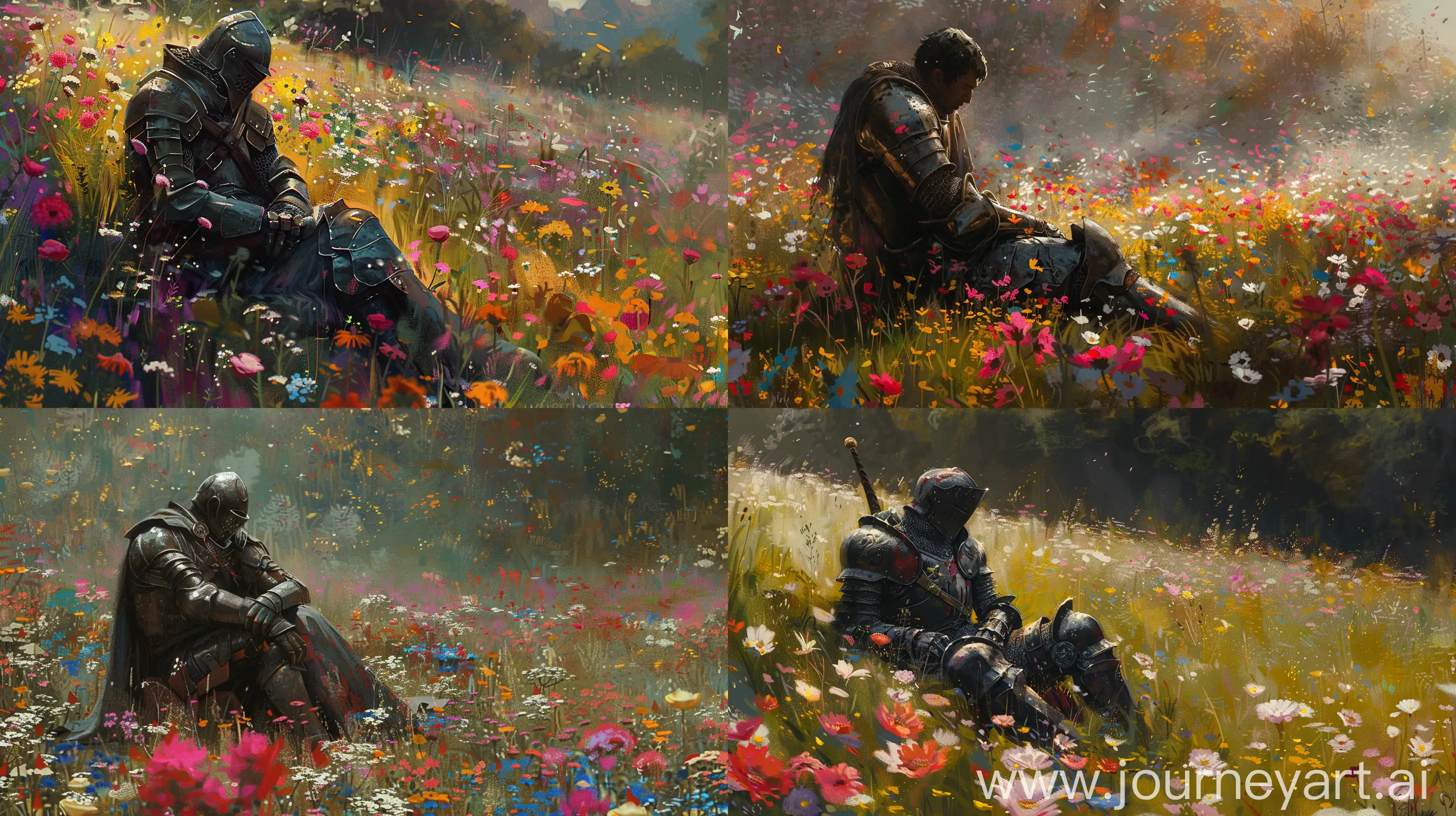 Knight-Resting-in-a-Field-of-Blooming-Flowers