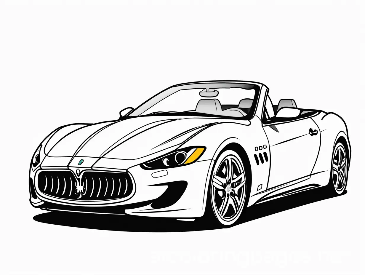 Children-Coloring-Page-with-Maserati-Car-Line-Art-for-Creative-Fun