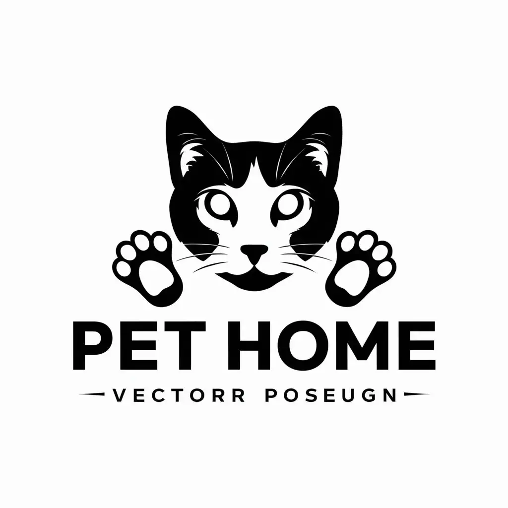 LOGO-Design-for-Pet-Home-Minimalistic-Vector-Logo-with-a-Cat-Pose