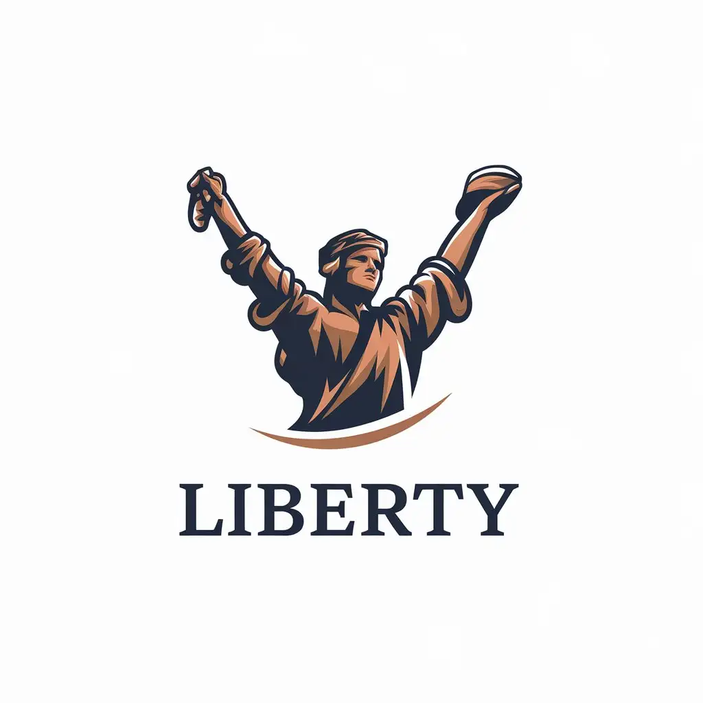 LOGO-Design-for-Liberty-Freedom-Symbol-with-Modern-Typography-for-Mens-Fashion